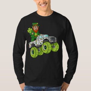 St Patrick's Day Leprechaun Monster Truck Lucky Bo T-Shirt
