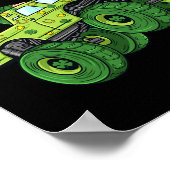 St Patricks Day Leprechaun Monster Truck Lucky Boy Poster (Ecke)