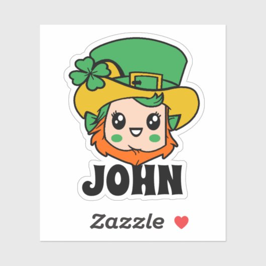 St Patrick's Day Leprechaun Name Aufkleber (Blatt)