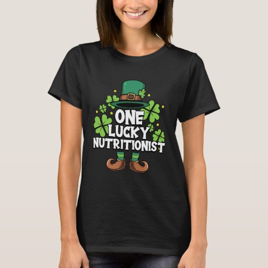 St Patricks Day Leprechaun One Lucky Nutritionist T-Shirt (Vorderseite)