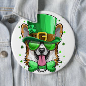 St Patrick's Day Leprechaun Pembroke Welsh Corgi C Button (Beispiel)