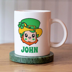 St. Patrick's Day Leprechaun Personalisierter Name Kaffeetasse
