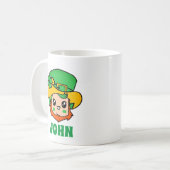 St. Patrick's Day Leprechaun Personalisierter Name Kaffeetasse (Vorderseite Links)
