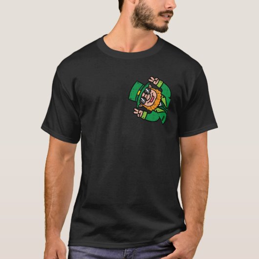 St Patricks Day Leprechaun Pocket Saint Paddys Pat T-Shirt (Vorderseite)