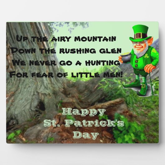 ST. PATRICK'S DAY LEPRECHAUN POEM FOTOPLATTE (Vorderseite)