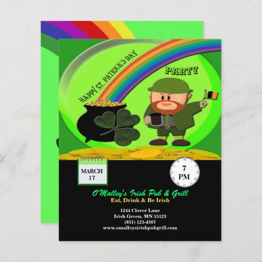 St. Patrick's Day Leprechaun, Pot Gold Paper (Vorne/Hinten)