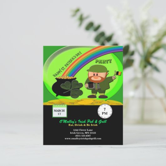 St. Patrick's Day Leprechaun, Pot Gold Paper (Stehend Vorderseite)