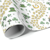 St. Patrick's Day Leprechaun Pot of Gold Geschenkpapier (Rolleneckpunkt)
