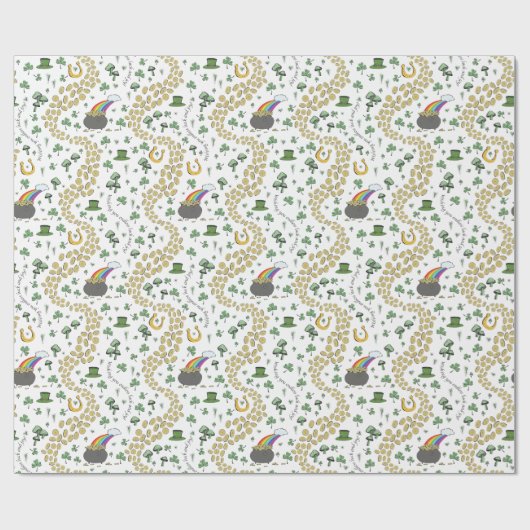 St. Patrick's Day Leprechaun Pot of Gold Geschenkpapier (Flach)