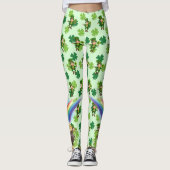 St. Patrick's Day Leprechaun Rainbow Kleeblatts Leggings (Vorderseite)