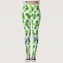 St. Patrick's Day Leprechaun Rainbow Kleeblatts Leggings