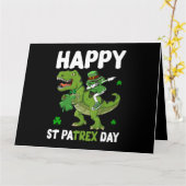 St Patricks Day Leprechaun Riding Dinosaur Geschen Karte (Gelbe Blume)