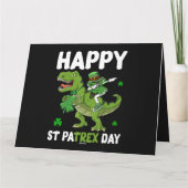 St Patricks Day Leprechaun Riding Dinosaur Geschen Karte (Rückseite)