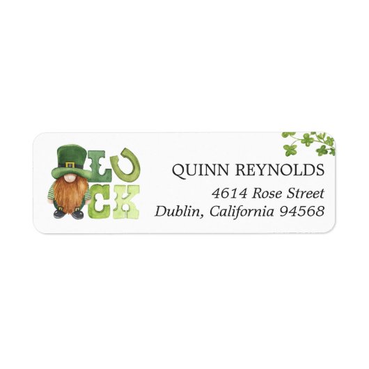 St. Patrick's Day Leprechaun Rücksendeadresse (Vorne)
