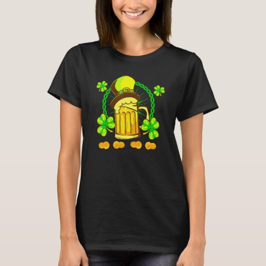 St Patrick's Day Leprechaun Shamrock Drink Beer Wi T-Shirt (Vorderseite)