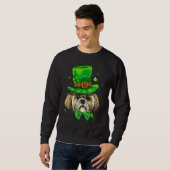 St Patrick's Day Leprechaun Shamrock Shih Tzu Iris Sweatshirt (Vorne ganz)