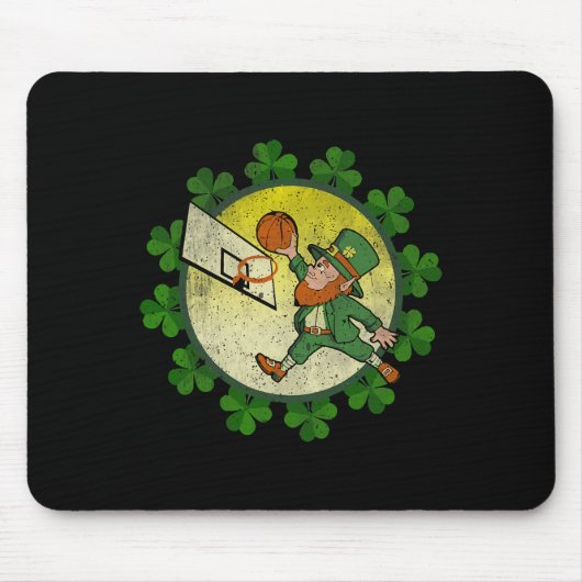 St Patricks Day Leprechaun Skelett Glückspilz  Mousepad (Vorne)