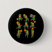 St Patricks Day Leprechaun Sketll Player Boys Girl Button (Vorderseite)