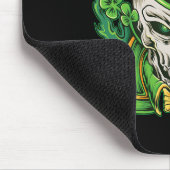St Patricks Day Leprechaun Skull Kleeblatt Mousepad (Ecke)