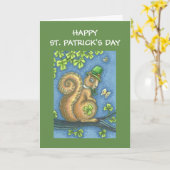 ST. PATRICKS DAY LEPRECHAUN SQUIRREL GREETING CARD KARTE (Gelbe Blume)