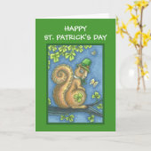 ST. PATRICKS DAY LEPRECHAUN SQUIRREL GREETING CARD KARTE (Gelbe Blume)