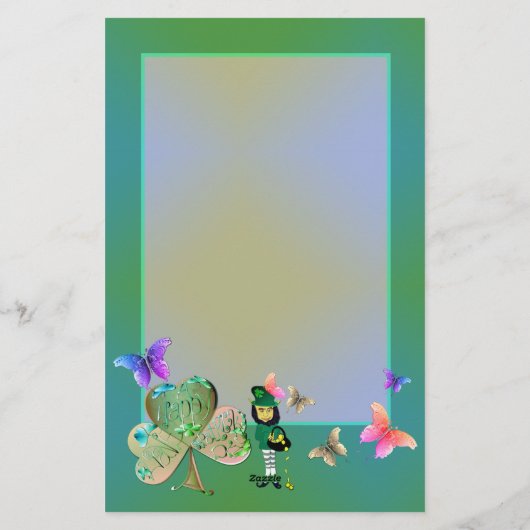 St. Patrick's Day Leprechaun Stationery Briefpapier (Rückseite)