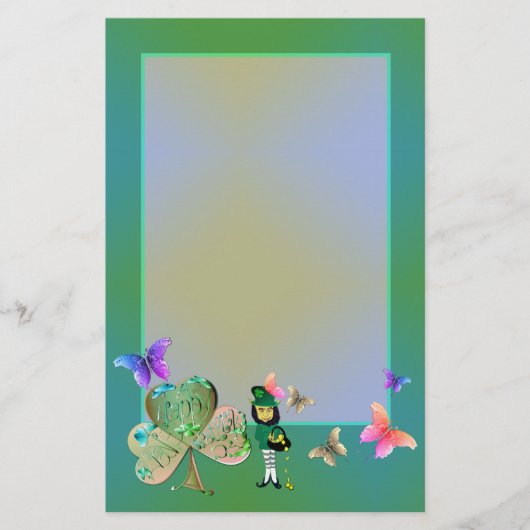 St. Patrick's Day Leprechaun Stationery Briefpapier (Vorderseite)