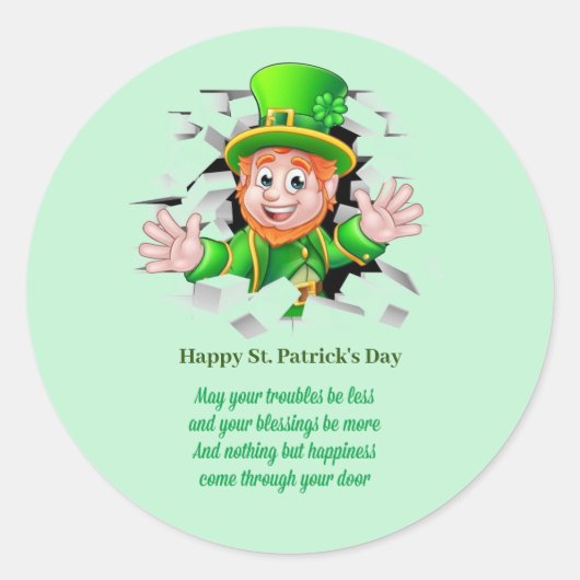St. Patrick's day leprechaun Sticker (Vorderseite)
