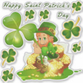 St. Patrick's Day Leprechaun Transparente Aufklebe Aufkleber (Vorderseite)