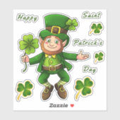 St. Patrick's Day Leprechaun Transparente Aufklebe Aufkleber (Blatt)