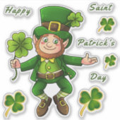 St. Patrick's Day Leprechaun Transparente Aufklebe Aufkleber (Vorderseite)