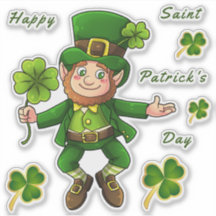 St. Patrick's Day Leprechaun Transparente Aufklebe