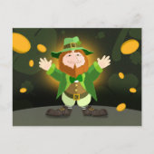 St. Patrick's Day Leprechaun und Gold Postkarte (Vorderseite)
