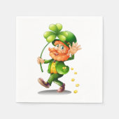 St. Patrick's Day Leprechaun und Goldmünzen Serviette (Vorderseite)
