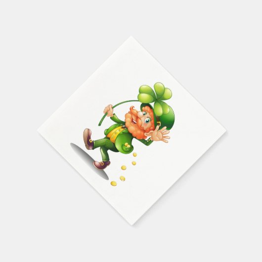 St. Patrick's Day Leprechaun und Goldmünzen Serviette (Ecke)