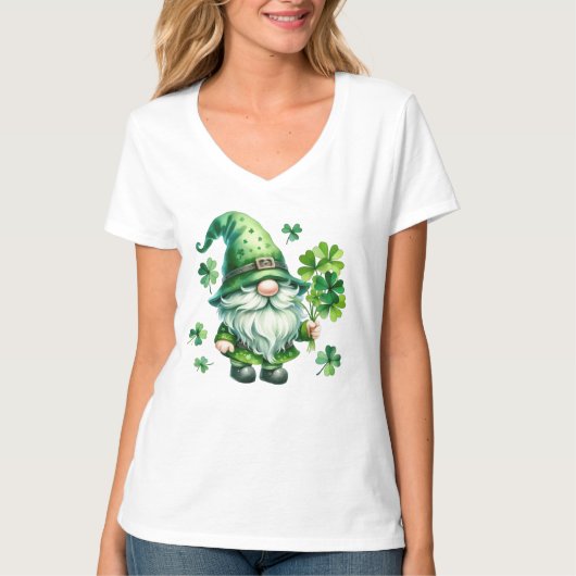 St. Patrick's Day Leprechaun V-Neck T - Shirt (Vorderseite)