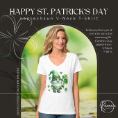 St. Patrick's Day Leprechaun V-Neck T - Shirt
