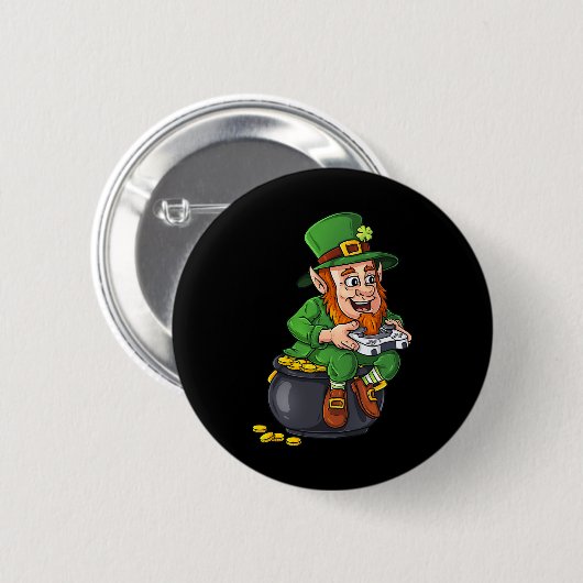 St Patricks Day Leprechaun Video Game Controller B Button (Vorne & Hinten)