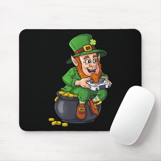St Patricks Day Leprechaun Video Game Controller B Mousepad (Mit Mouse)