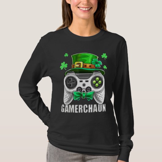 St Patricks Day Leprechaun Video Game Controller B T-Shirt (Vorderseite)