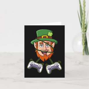 St Patricks Day Leprechaun Video Game Controller Karte