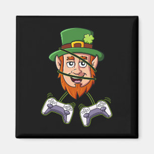 St Patricks Day Leprechaun Video Game Controller Magnet