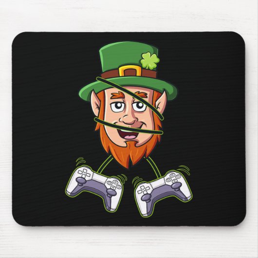 St Patricks Day Leprechaun Video Game Controller Mousepad (Vorne)