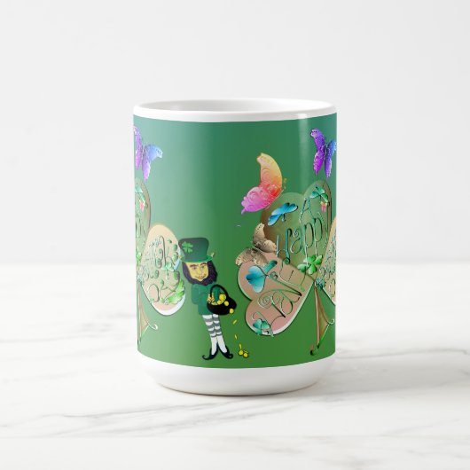 St. Patrick's day Leprechaun w/Name Kaffeetasse (Mittel)