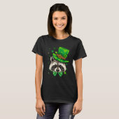 St Patricks Day Leprechaun Waschbär Kleeblatt Iris T-Shirt (Vorne ganz)