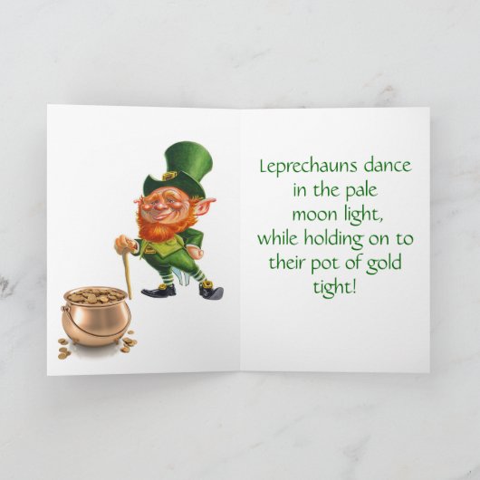 ST. PATRICK'S DAY, LEPRECHAUNS DANCE card Karte (Innenseite)