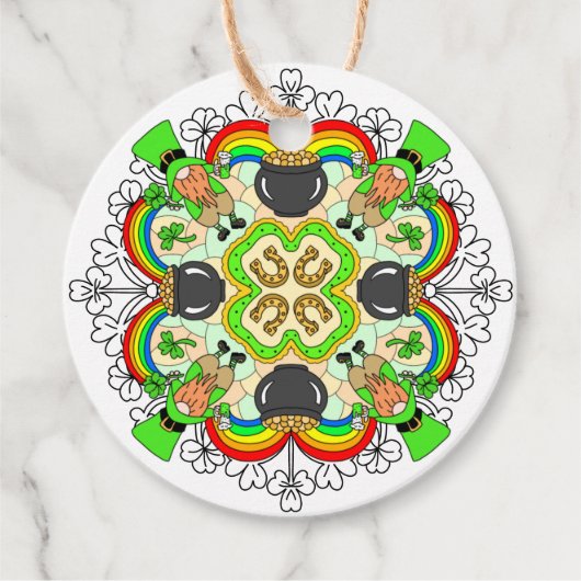 St Patrick's Day Leprechauns Mandala Geschenkanhänger (Vorderseite)