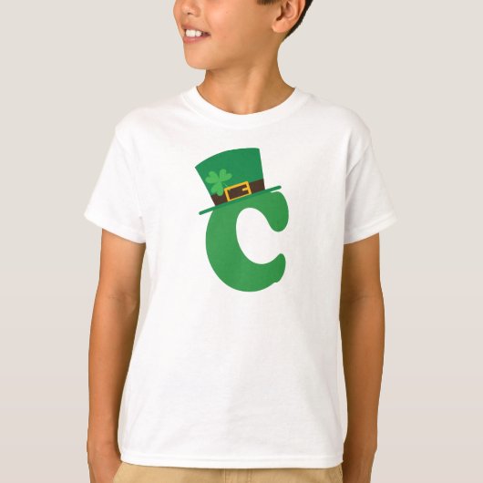 St Patricks Day Letter C Alphabet T-Shirt (Vorderseite)