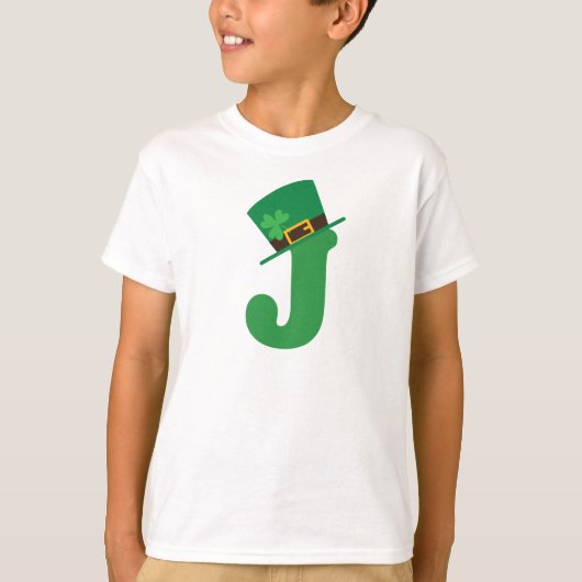 St Patricks Day Letter J Alphabet T-Shirt (Vorderseite)