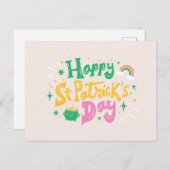 ST. PATRICKS DAY LETTERING POSTKARTE (Vorne/Hinten)